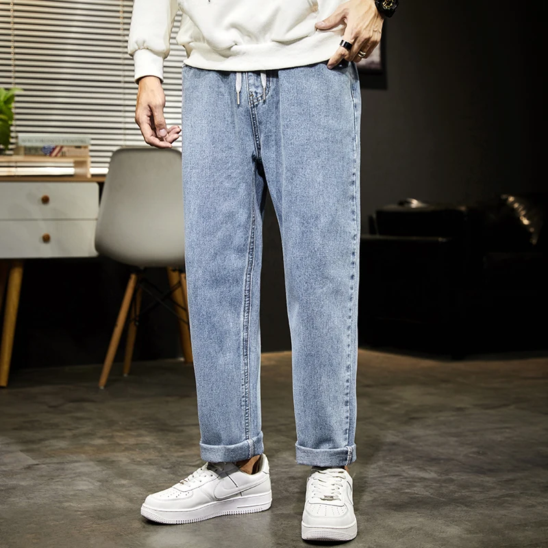 Мужские джинсы с широкими штанинами Свободные мешковатые прямые