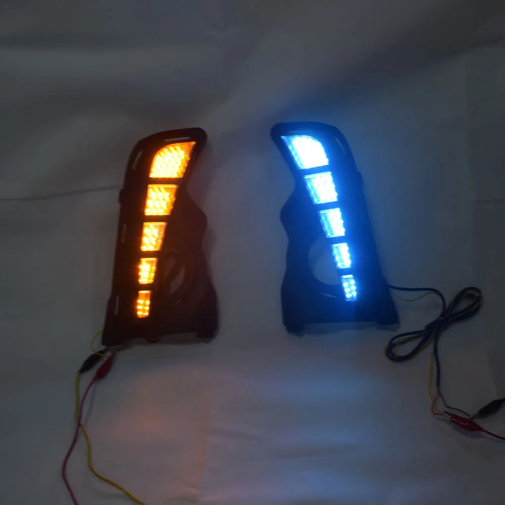 

ECAHAYAKU 2PCS Car LED Daytime Running Light For Toyota Highlander 2018 Car Accessories Waterproof 12V DRL Fog Lamp Decoration