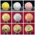 Золотоесеребряное покрытие, волнистая монета эфириума, Биткоин, догкоин, ТРХ, Ada, Кардано, QTUM, Йота, монета, физические памятные монеты