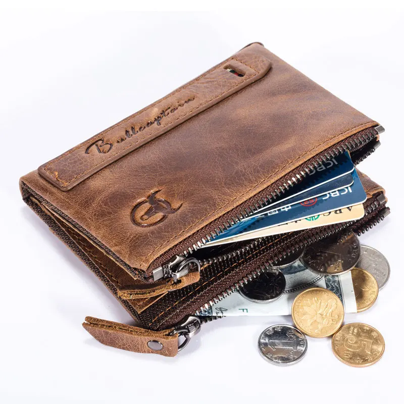 

Men's Genuine leather wallet short folding multifunctional wallet