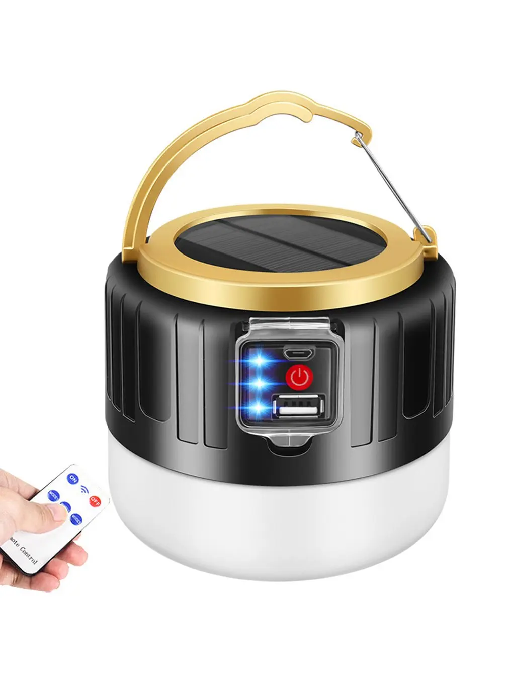 

Led Solar Usb Rechargeable Remote Control Light Environmental Protection Solar Electric Display Portable Tent Light