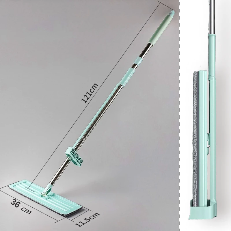 Зеленая плоская швабра быстросохнущая ткань из микрофибры регулируемый угол 360