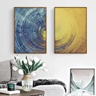 Абстрактная Картина на холсте с синим и белым кругом, постер, Настенная картина, Современное украшение для гостиной