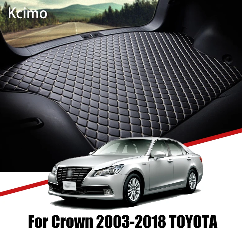 

Кожаный коврик для багажника автомобиля Toyota Crown 2003-2018, коврик для багажника S180, S200, S210, подкладка для груза, Задняя подкладка