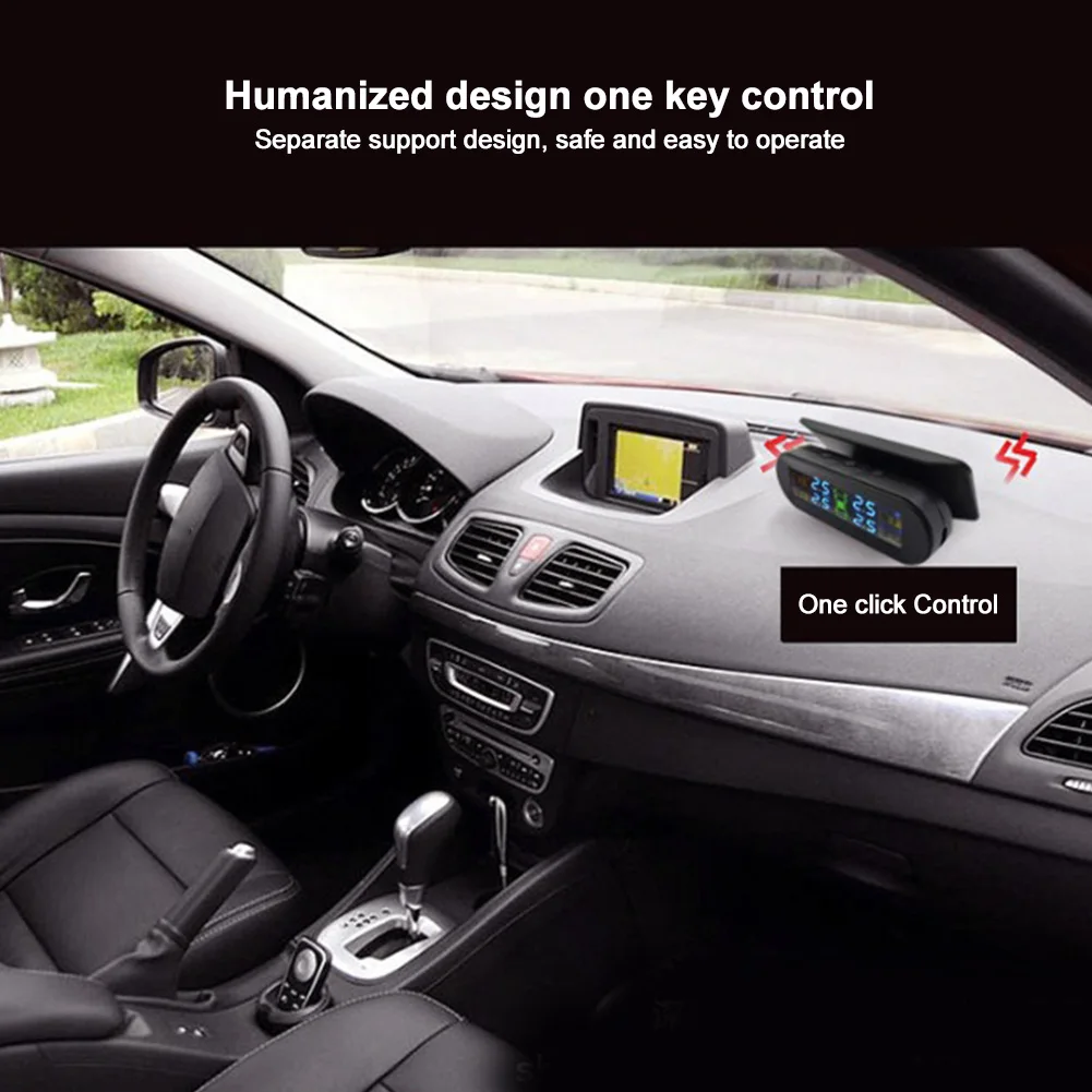 

External Internal Sensor TPMS Car Tire Pressure Monitor Wireless Transmission Solar Power USB Charging IPX7 Waterproof Real Time