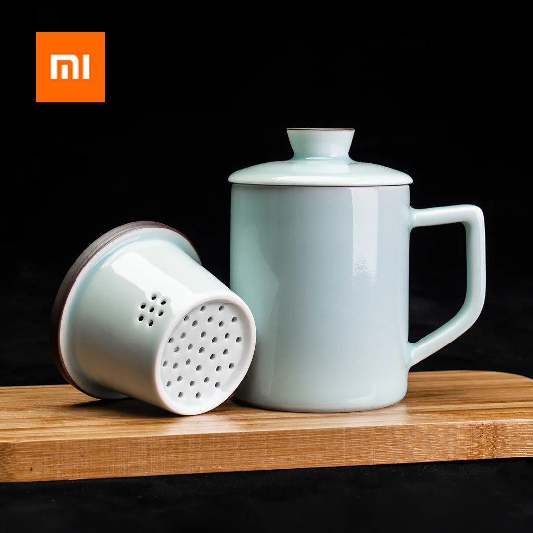 

Xiaomi PINZTEA Produced By The Museum Longquan Celadon Tea Cup Tea and Water Separation Tea Mug with Tea Infuser Gift Box