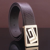 hot sale full grain leather smooth buckle g letter luxury brand genuine wide cintos masculinos high quality cowskin belts men