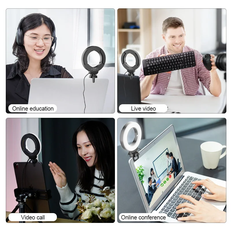 

Кольцевой светильник для селфи с кольцевым светильник для потоковой передачи видео в реальном времени три режима светильник со специальны...