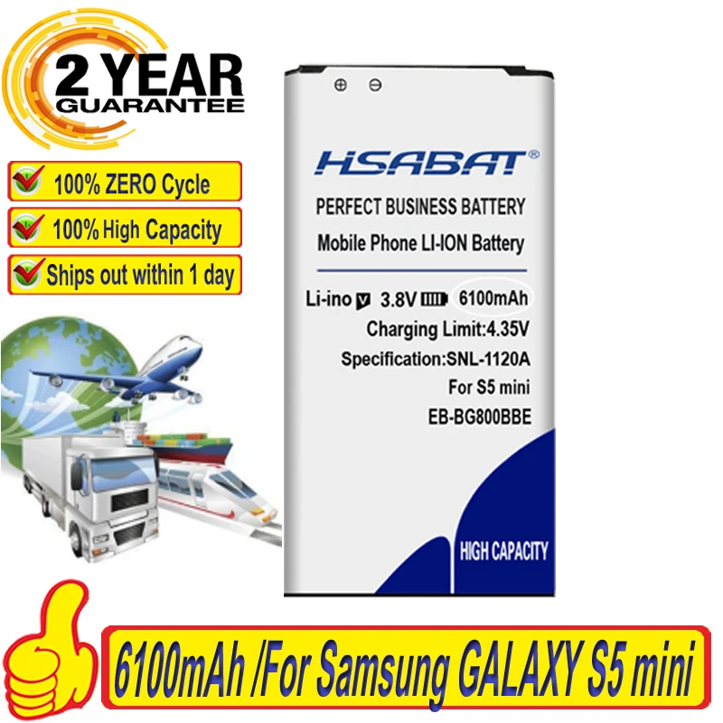 Аккумулятор HSABAT для Samsung GALAXY S5 mini 6100 EB BG800BBE BG800CBE мАч|battery for samsung|battery forbattery samsung galaxy |