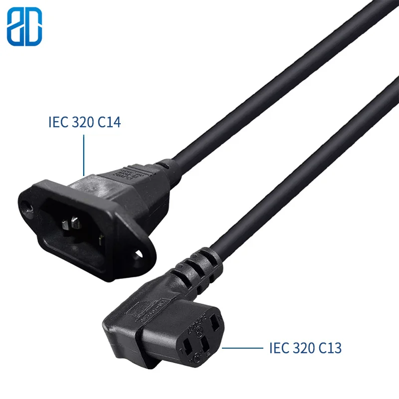 0 6 м Φ IEC320 C14 к C13 изгиб с ушной крышкой удлинитель питания переменного тока Шнур
