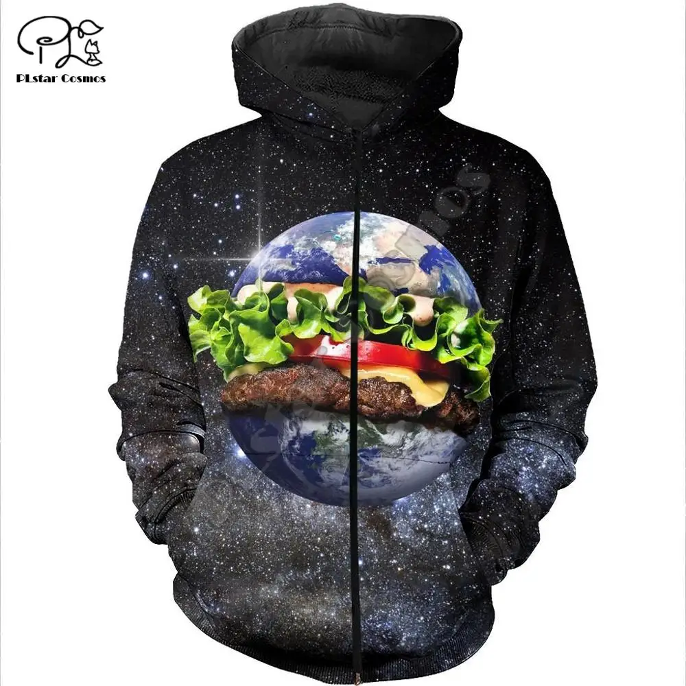 

PLstar Cosmos 3DPrint Starry Sky Hamburger Earth Galaxy Unisex Harajuku Streetwear Funny Casual Hoodies/Sweatshirt/Jacket/a1