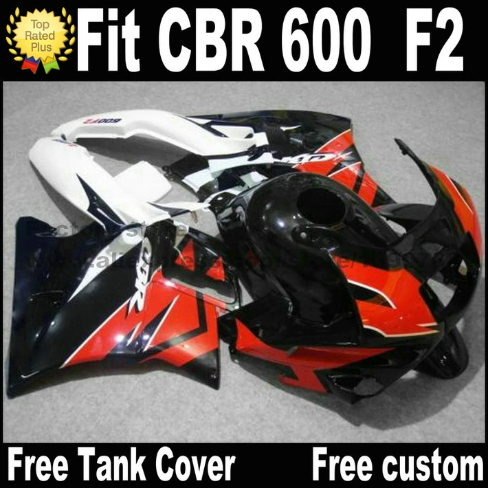 Пластиковые обтекатели для HONDA CBR 600 F2 комплект обтекателей 1991 1992 1993 1994 красный