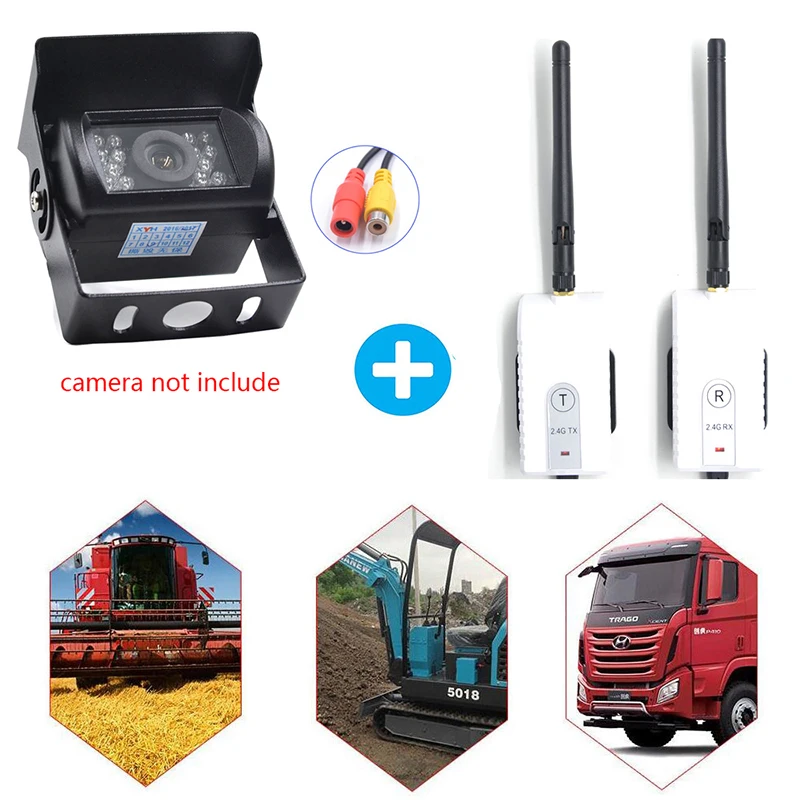 $143.59 2.4 Ghz Truck/Bus vehicle Camera Wireless Transmitter & Receiver Kit Car Rearview Camera wireless Wiring For All RCA Video