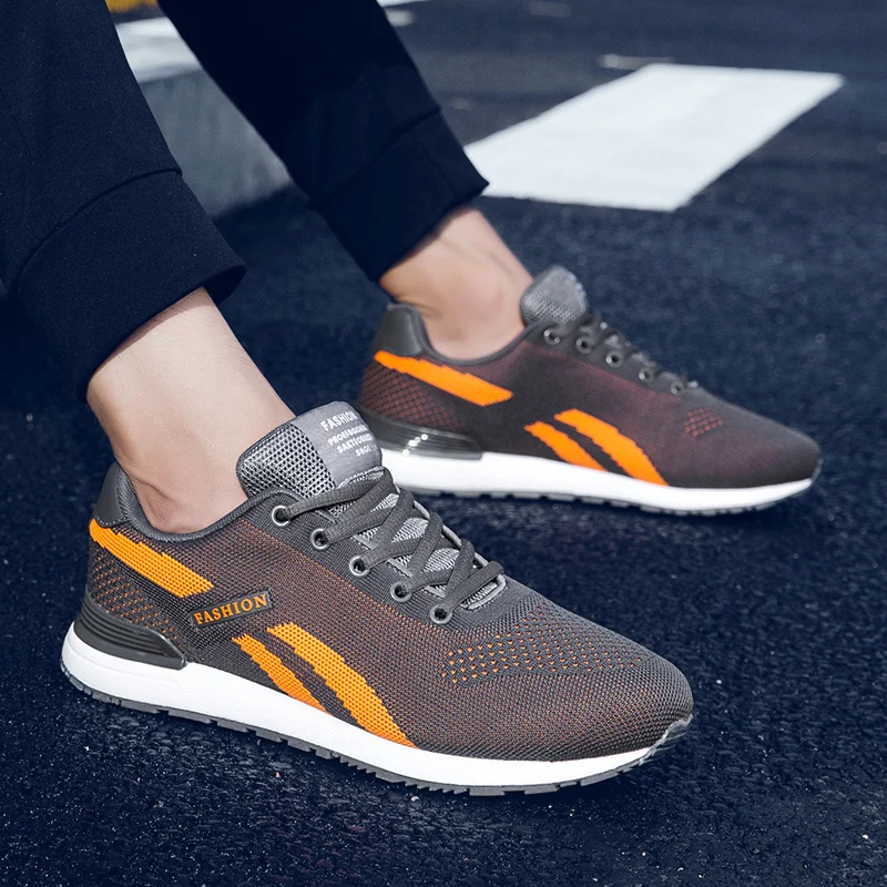 SIMUGOYA New flying woven autumn men's casual shoes classic fashion high quality flat men Travel 39-45 | Обувь