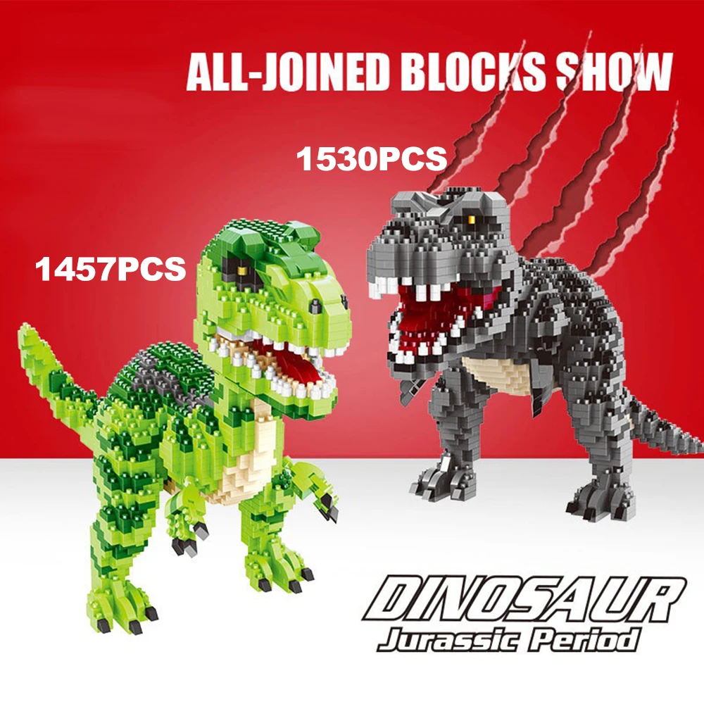 Динозавр Парк Юрского периода Модель тираннозавра Рекс Велоцираптор нано