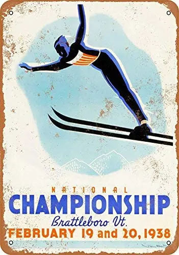 

12 x 16 Aluminum Metal Sign - Vintage Look 1938 U.S. National Ski Championship