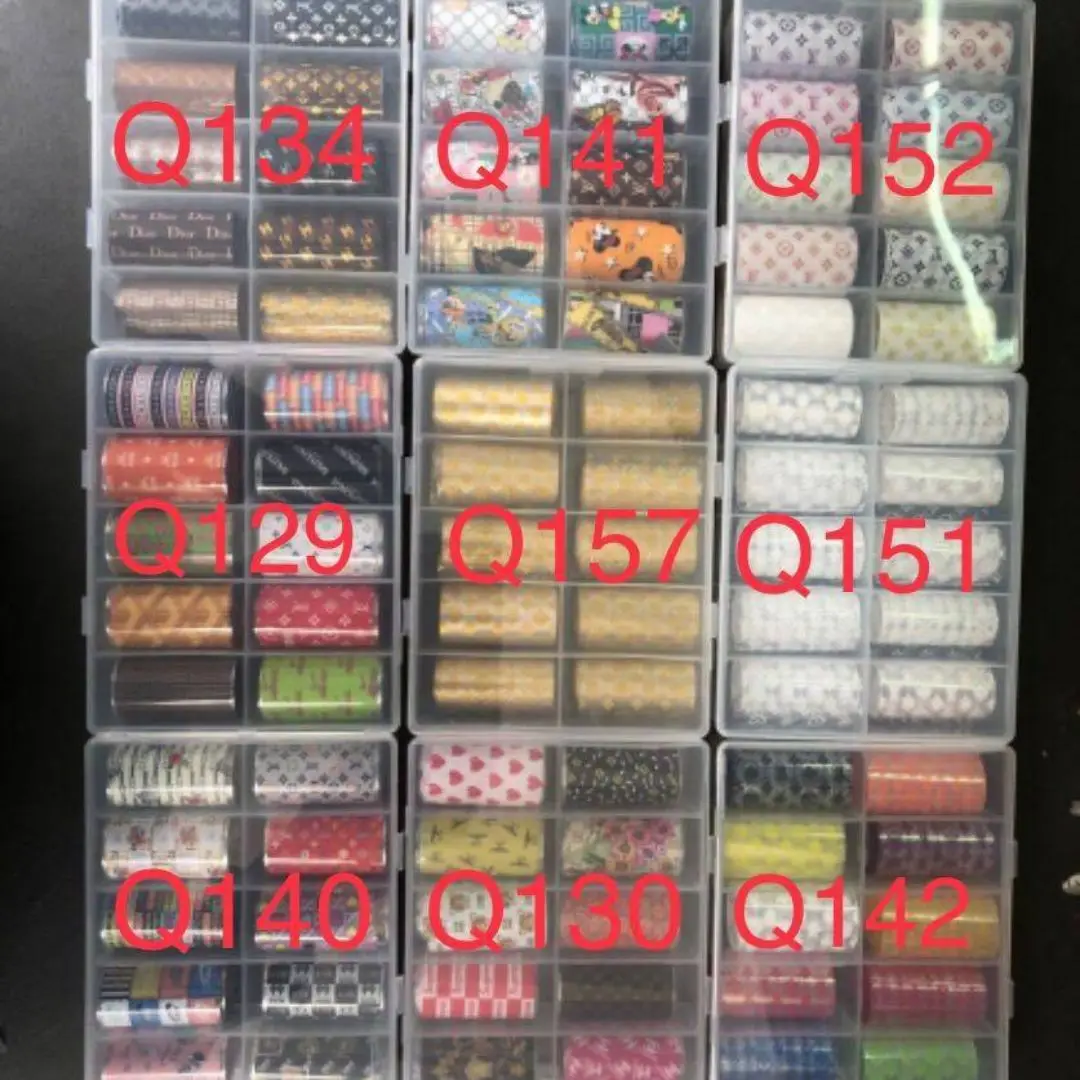 

4CMx50CM 10 styles 1 bag luxury brand logo nail roll designer nail nail tin foil nail decoration accessories