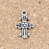 25pcslots cross christian charm keep faith dangle beads fit bracelets necklace earrings 14 2x24mm a 276