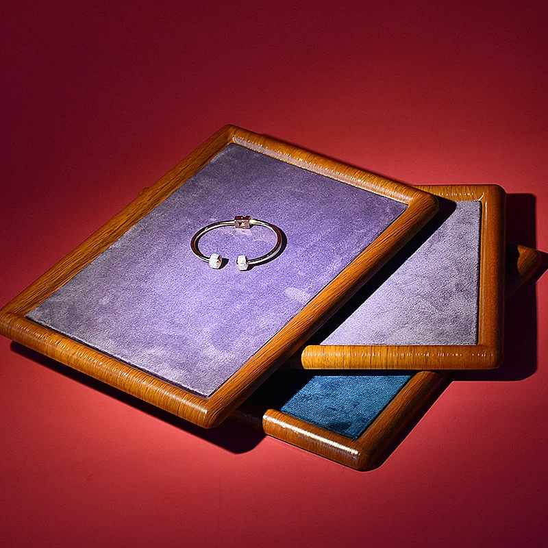 Jewelry Tray Jewelry Display Tray Solid Wood Ring Necklace Bracelet Storage Tray Live Jewelry Watch Pallet