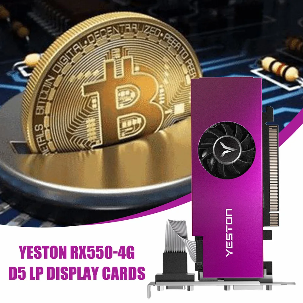 Видеокарта Yeston Radeon RX550 4G D5 LP XL GPU 4 ГБ GDDR5 128 бит графическая плата для настольного
