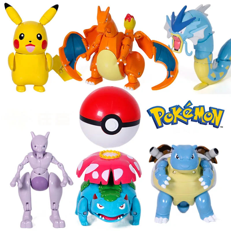 Takara Tomy Покемон Фигурки игрушки Аниме куклы Пикачу Charizard Mewtwo белки детская модель