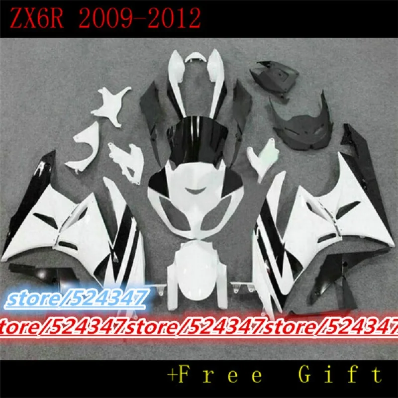 

Обтекатель наборы для Kawasaki ZX 6R 2009 2010 2011 2012 ниндзя zx6r 09-12 Белый Черный ABS пластик мотоциклов Обтекатели