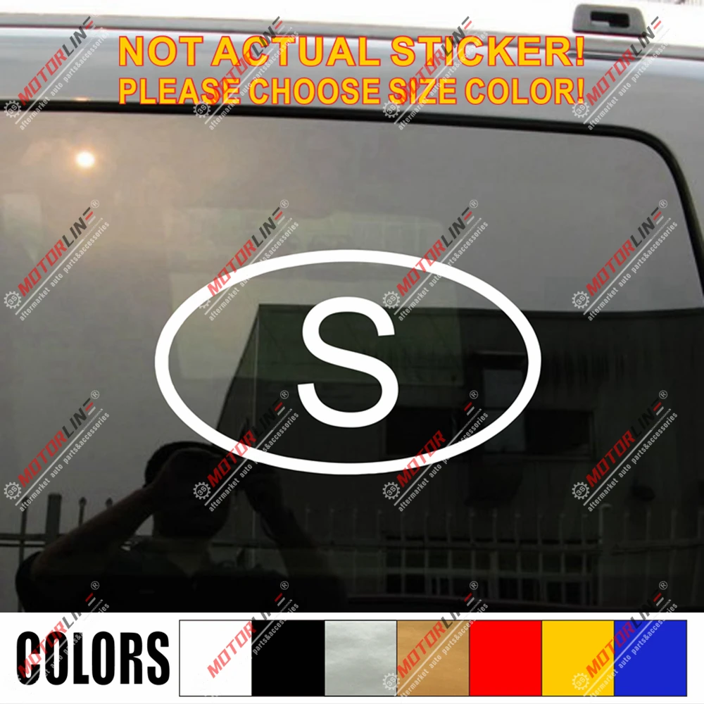 Шведская овальная наклейка с кодом страны, Виниловая наклейка для шведского автомобиля, выбор размера, цвет