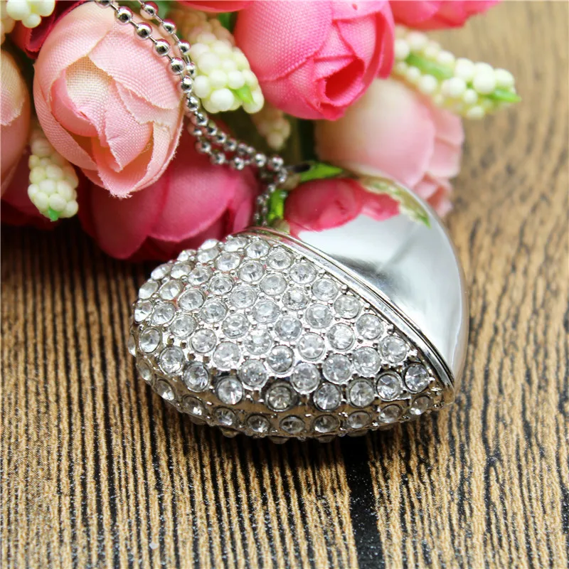 Золотой Серебристый 6 цветов Кристальное сердце 4 ГБ 8 16 USB флеш накопитель 32 ГБ|USB