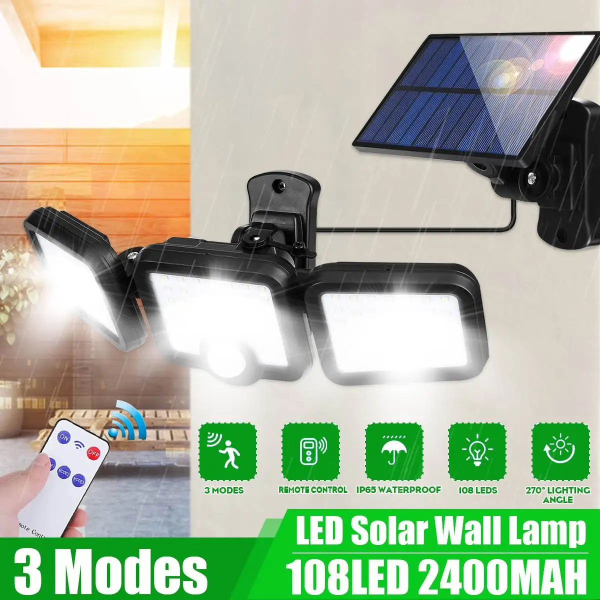 

Уличная Светодиодная лампа на солнечной батарее с 3 узорами/датчиком движения