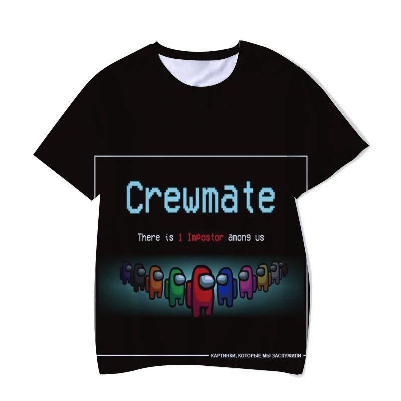 

2021 new boy 3D cartoon black skateboard t-shirt summer cool kids cool boys and girls fashion short sleeve t-shirt top tee