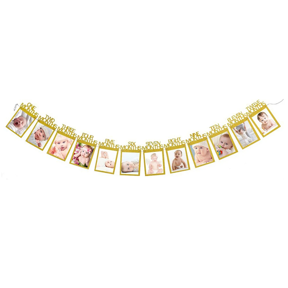 12 месяцы фоторамка баннер первый декорации с днем рождения настенный 1st для