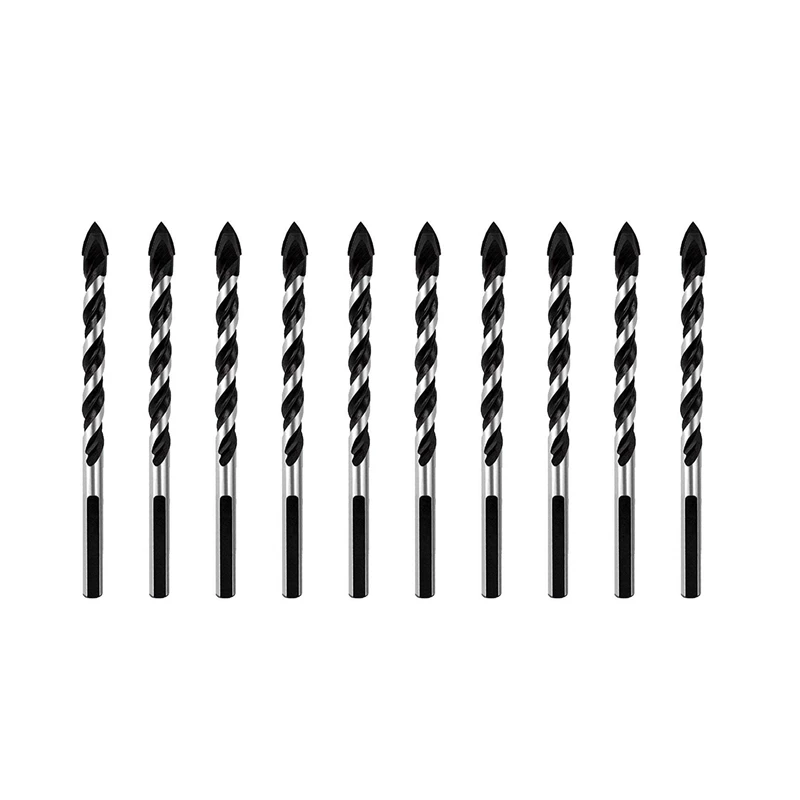 

Multipurpose Drill Bits, 10-Piece 6mm Multi-material Drill Bit Set for Drilling in Tile, Glass, Concrete, Brick, Wood, and Plast