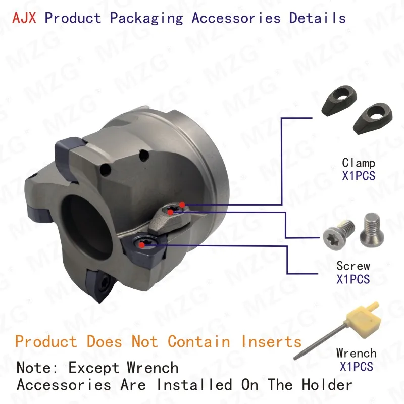 Mocask AJX адаптер твердосплавное лезвие JOMW вставка Концевая фреза AJX12R50-22-3T фрезерование с ЧПУ быстрая подача лица резак