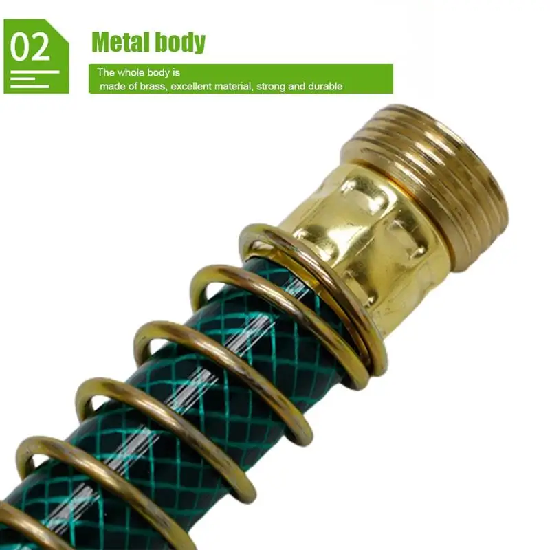

Garden Hose Protector with Coil Spring Leak Free Hose Extension Adapter for Watering Garden Plants Washing Roof Fence Car