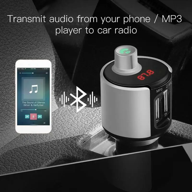 Car Bluetooh FM Transmitter Vehicle Music Player Wireless Radio Hand-free Calling USB Charger Adapter Fm | Автомобили и мотоциклы