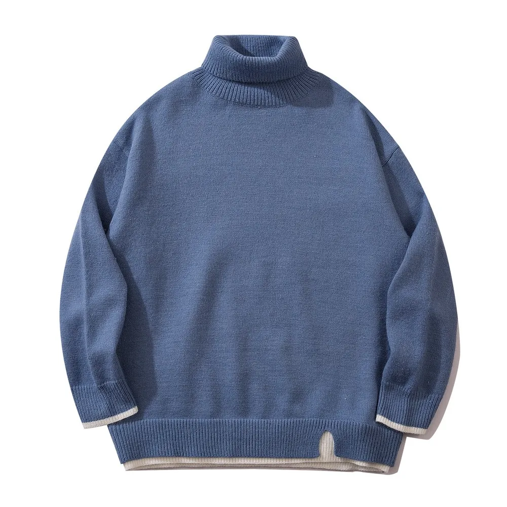 

Fake Two Fashion Turtleneck Solid Y2k Sweater Long Sleeve Top Oversized Kawaii Winter Clothes Women Pullovers Knitted Sweaters