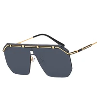 2021 new fashion hot style rimless one lens sunglasses oversized men women fashion shades uv400 vintage glasses