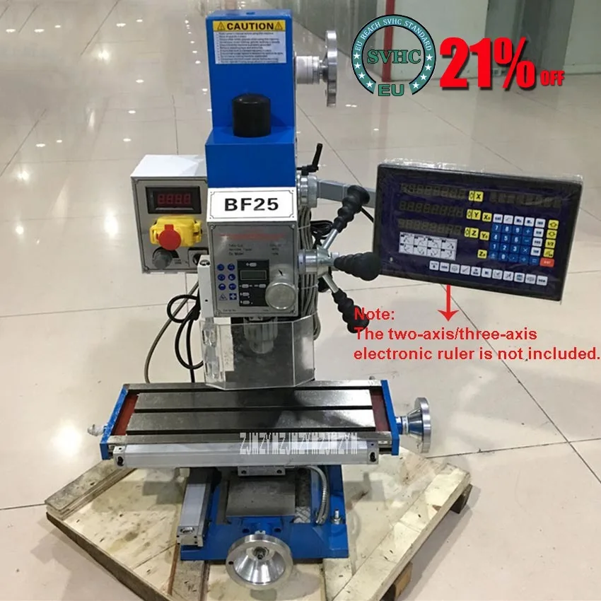 

BF25 Drilling Milling Machine Small Industrial Metal Bench Drill Vertical Drill And Milling Machine 220V 1000W MT3 (500x180mm)