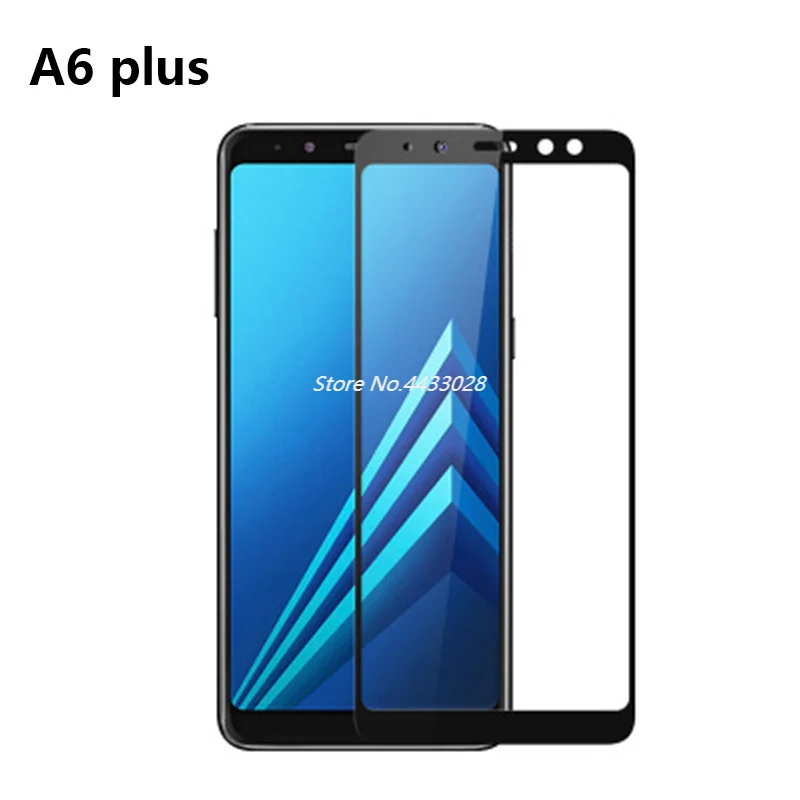 Закаленное стекло A6 Plus 2018 полное покрытие для SAMSUNG A6plus A8 A8plus полностью клеевое