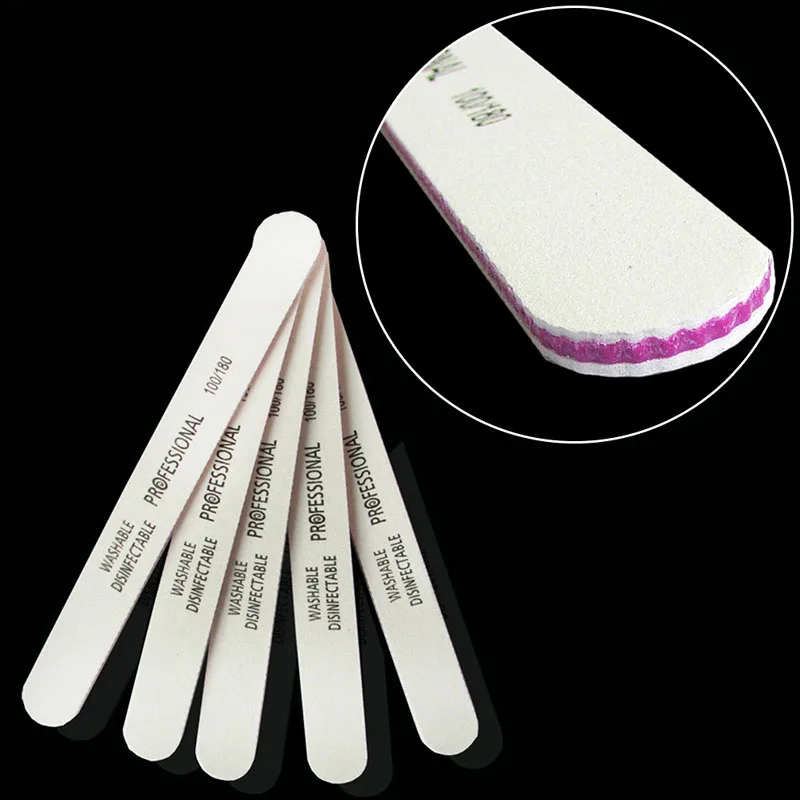 

New Nail Art Sanding Files Polish Block Buffer Durable Manicure Tools White