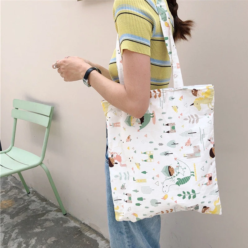 Художественная холщовая маленькая легкая сумка и простая для покупок японская