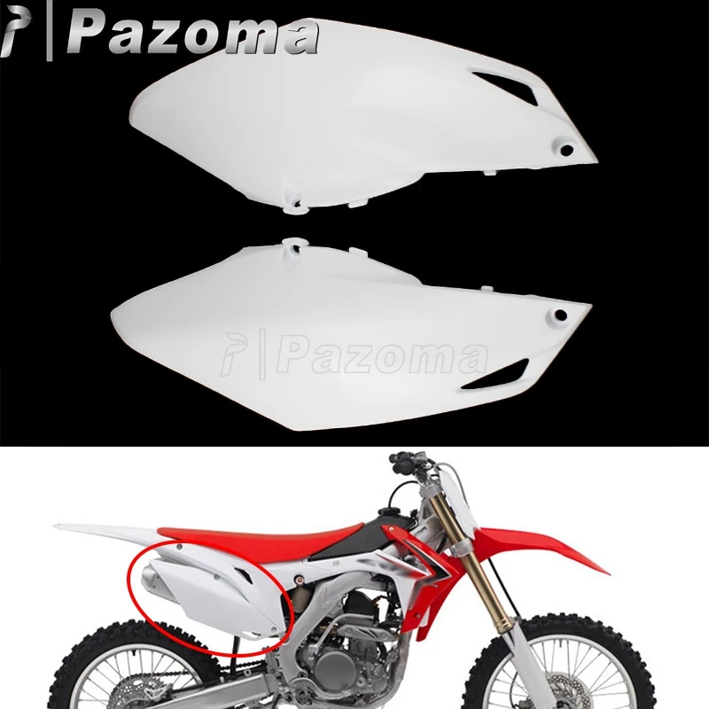 Белый пластиковый боковой Чехол для мотоцикла Honda CRF 250R 2014 2017 450R 2013 2016 Мотокросс