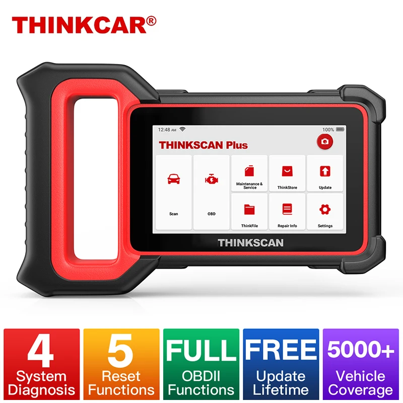 

Автомобильный диагностический инструмент THINKCAR OBD2 для двигателя ABS SRS TCM Thinkscan Plus S6, сброс масла, EPB Автомобильный сканер, бесплатное обновлени...