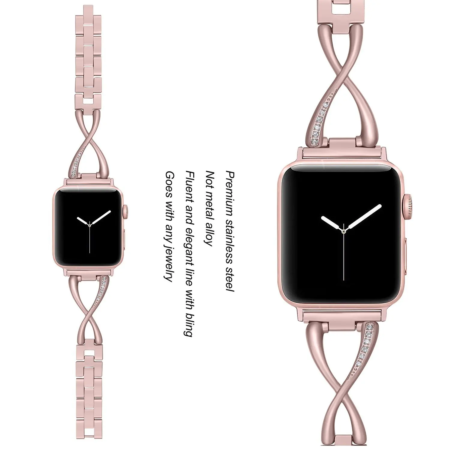 Бриллиантовый ремешок для apple watch Band 44 мм 40 браслет iwatch series 6 SE женский Apple Watch 3 band 38