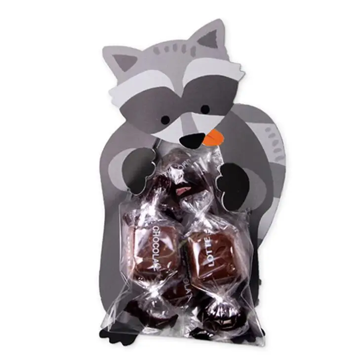 100 шт. оптовая продажа мешочки для печенья с изображением животных детского дня