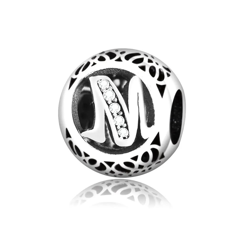 2020 Прямая поставка DIY Fit оригинальный Пандора Амулеты Браслет Алфавит буквы Шарм