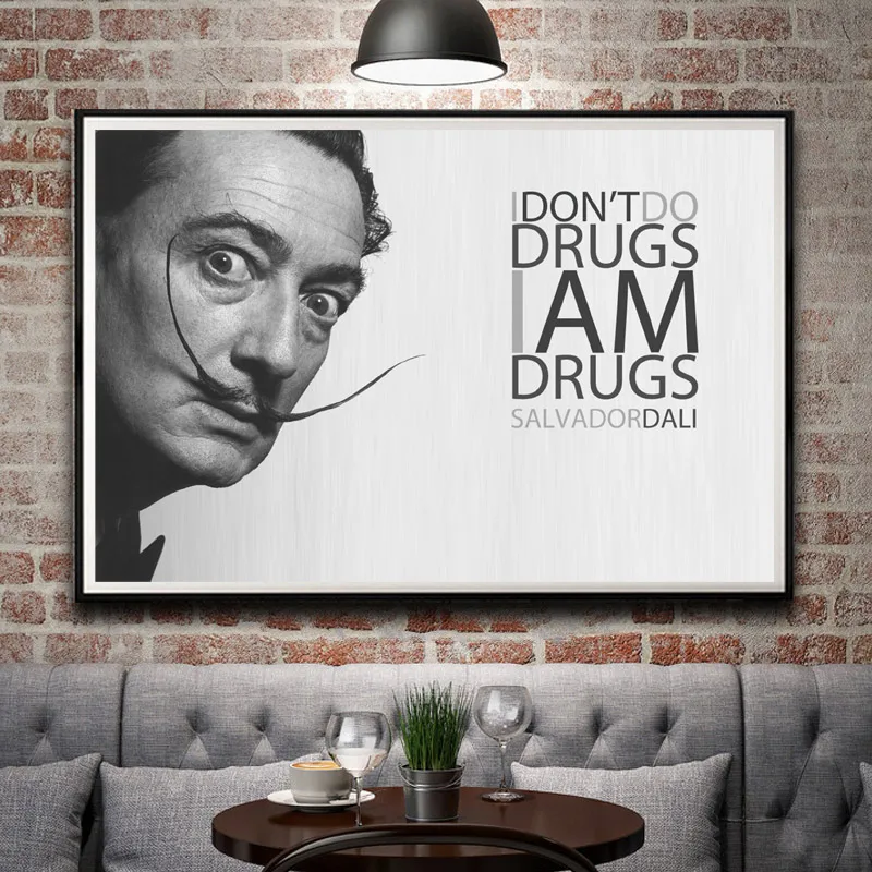 Grayscale Звездные бороды в зрителе Salvador Dali абстрактное искусство холст винтажная