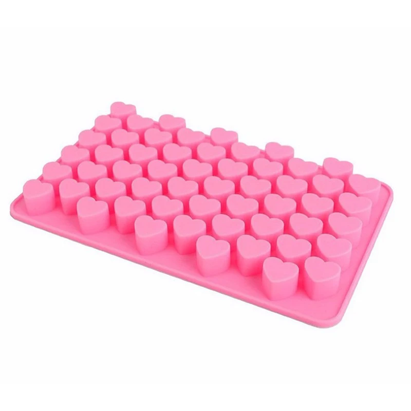

Kitchen Baking Tools 55 Holes Cute Heart Style Silicone Chocolate Mold Ice Candy Lolly Muffin Mould Valentine Gift Maker