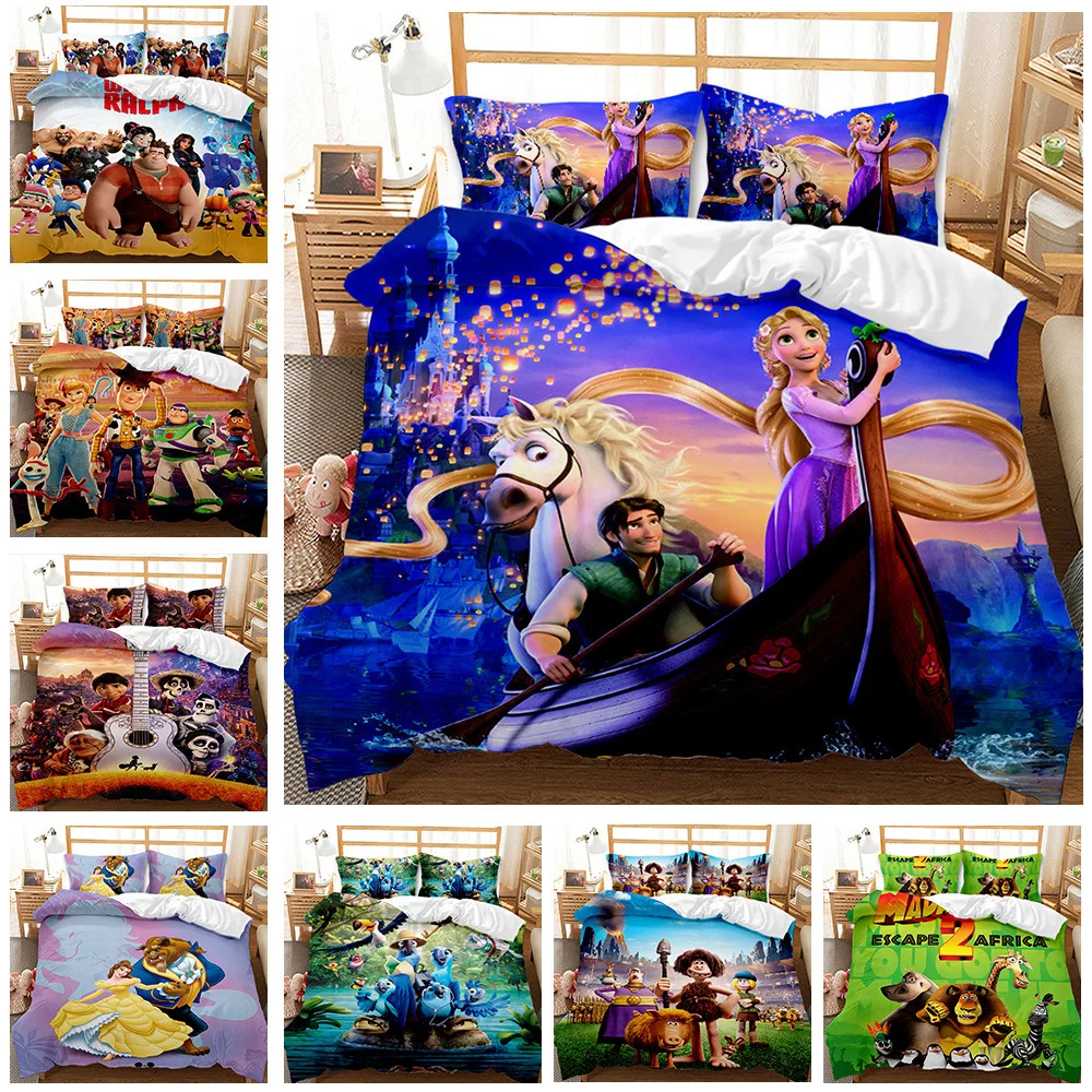 

Double Bed Set Disney Toy Story Bedding Set Luxury Cover Coco 3D Printed Quilt Pillow Cases Soft Home Textile Supplies Gifts