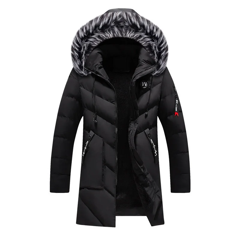 

Men's hooded cotton jacket solid color cotton jacket